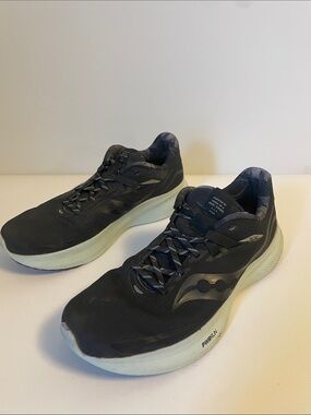 Saucony Ride 15 Running Shoes Men’s Size 10 Black PWRRUN Lightweight Trainers